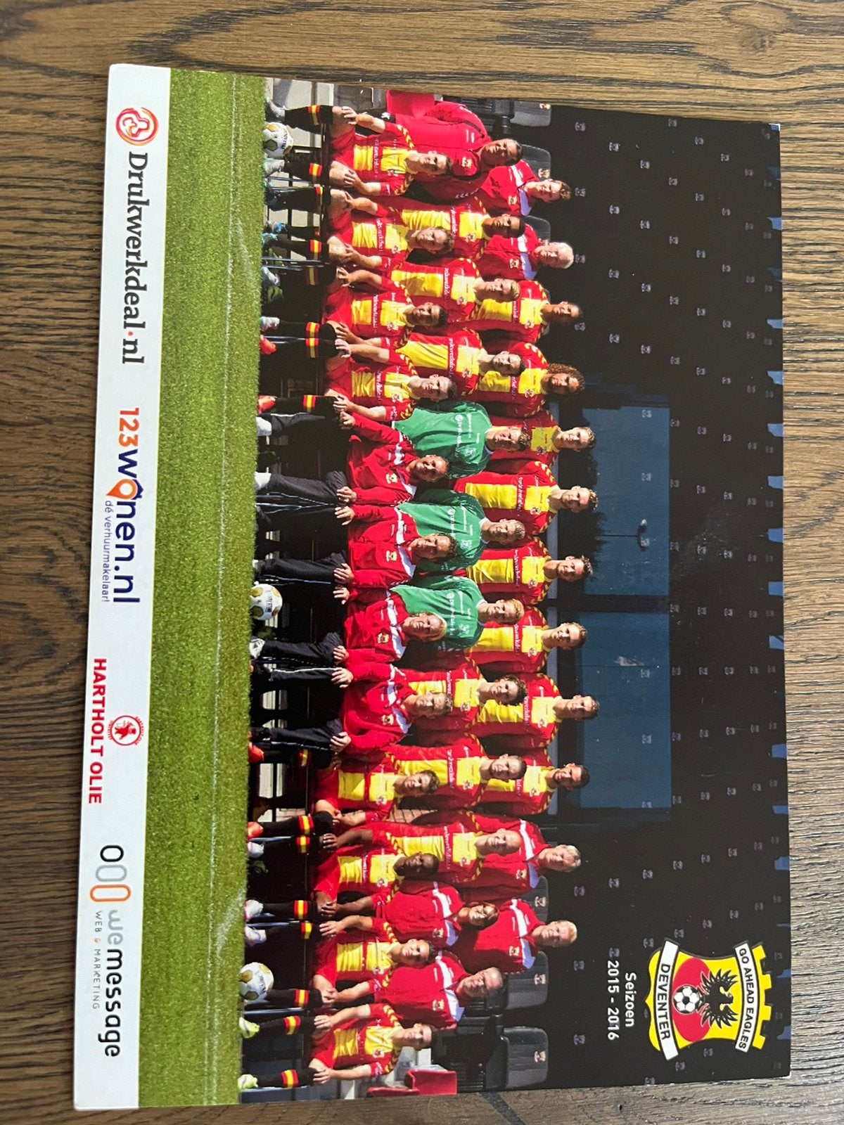 GROTERE FOTOKAART GO AHEAD EAGLES 15-16, Ophalen of Verzenden, Zo goed als nieuw, Overige binnenlandse clubs, Spelerskaart