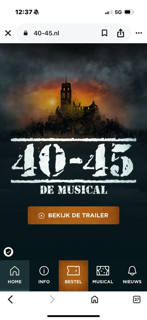 Musical 40-45, Tickets en Kaartjes, Twee personen