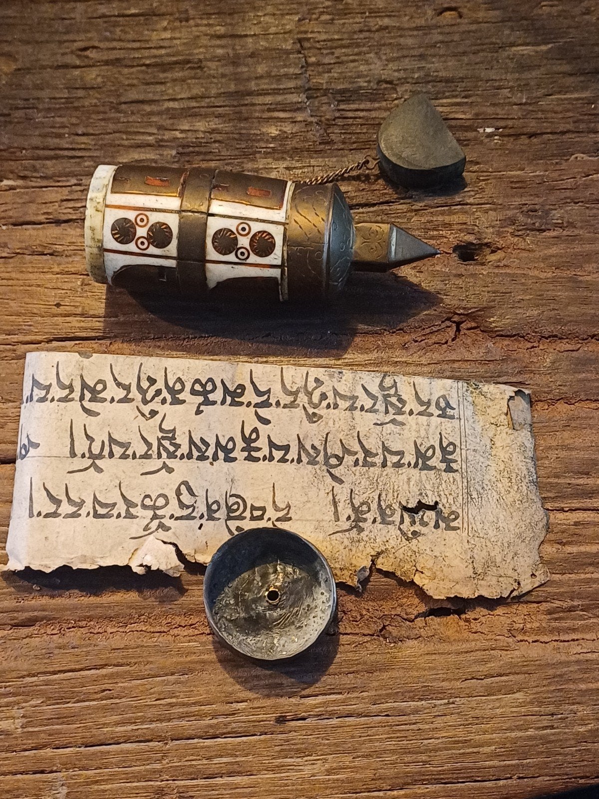 Antieke Tibetaanse amulet houder met gebedsrol, Ophalen of Verzenden