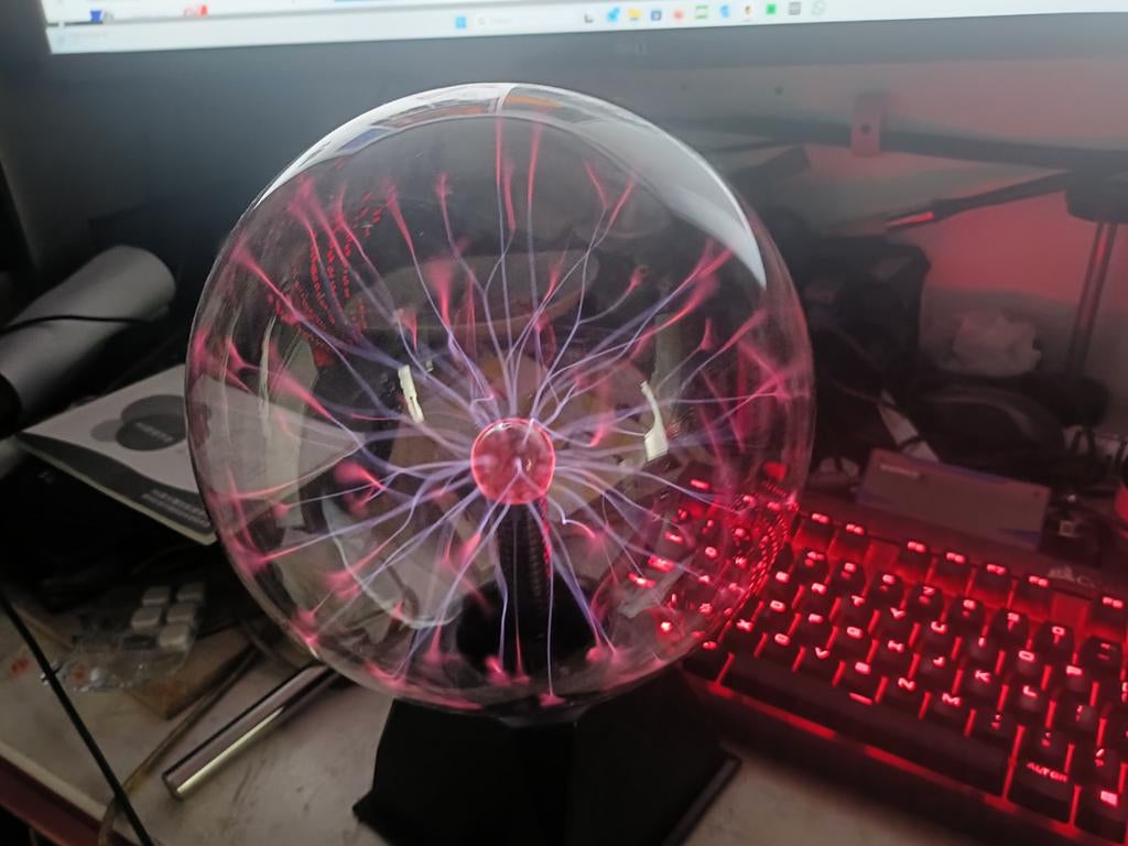 Tesla Plasma bol lamp doorsnede 20 cm  te koop, Gebruikt, Ophalen of Verzenden, Glas, Modern