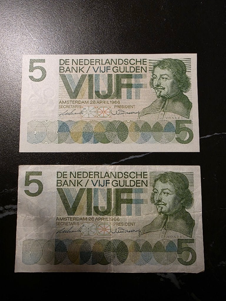 Biljet 5 gulden 1966, Postzegels en Munten, Ophalen of Verzenden, 5 gulden, Los biljet