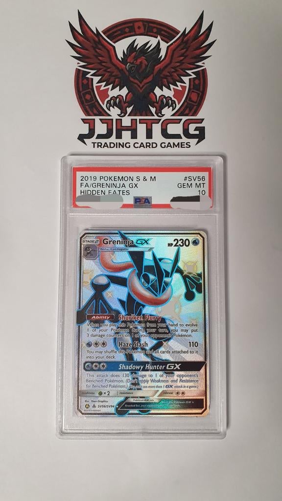 Greninja GX Hidden Fates SV56/SV94 (PSA 10), Ophalen of Verzenden, Zo goed als nieuw, Losse kaart