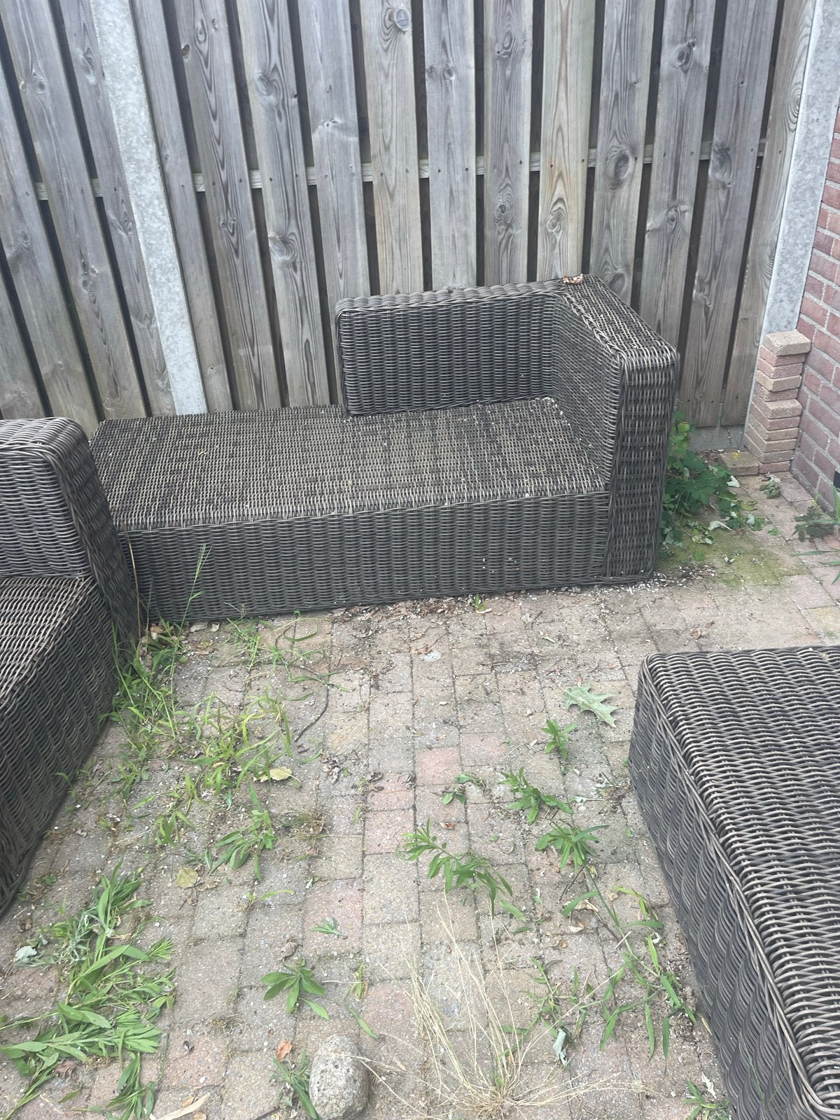 Stevige Wicker Loungeset met Kussens, Ophalen, Gebruikt, 3 zitplaatsen, Loungeset