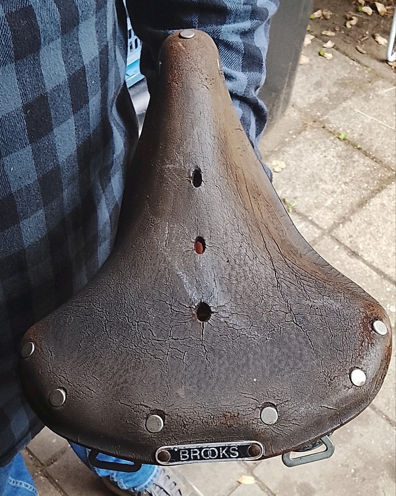 Vintage Brooks Zadel - Klassiek Leer met Veren, Ophalen, Toerfiets, Gebruikt, Leer