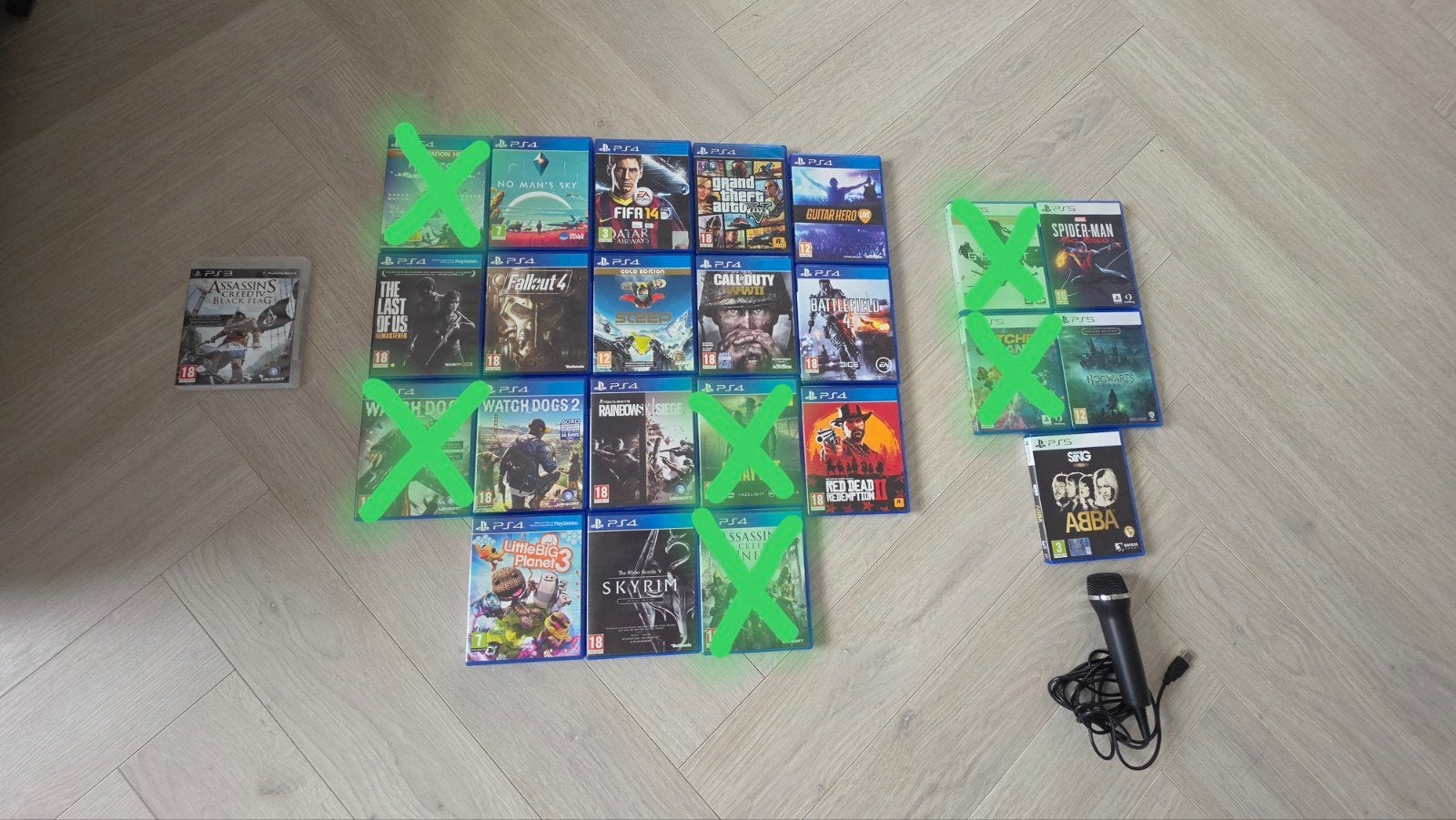 18 PlayStation-games + 2 Guitar Hero-gitaren en SingStar-mic, 3 spelers of meer, Ophalen of Verzenden, Muziek, Vanaf 3 jaar