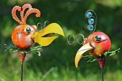 Tuinsteker, tuinprikker mooie Vogel, Pelikaan, Paradijsvogel, Tuin en Terras, Ophalen of Verzenden, Nieuw, Metaal, Dierenbeeld