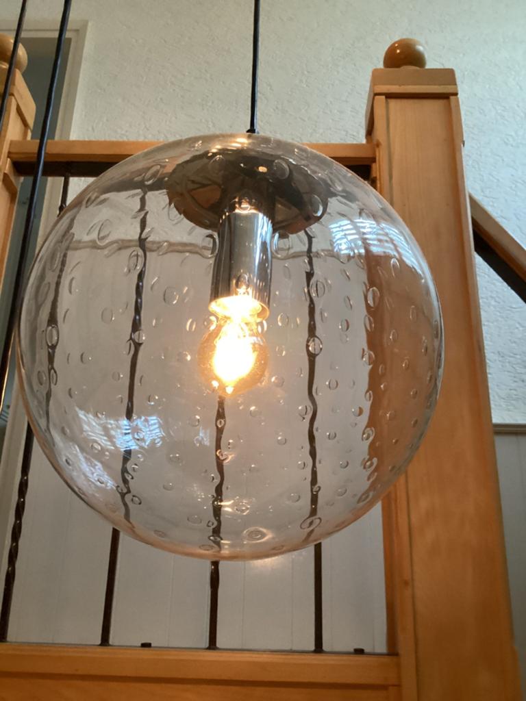 Raak teardrop kristalglas bollamp 35 cm, 1960 urban modern, Ophalen of Verzenden, Zo goed als nieuw