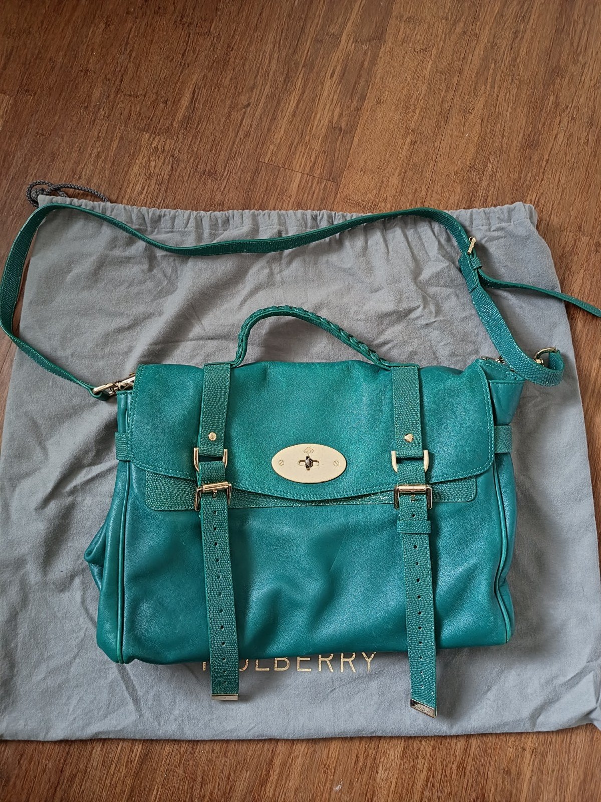 Mulberry Alexa Oversized Emerald groen kalfsleren tas, Ophalen of Verzenden, Zo goed als nieuw, Groen, Handtas