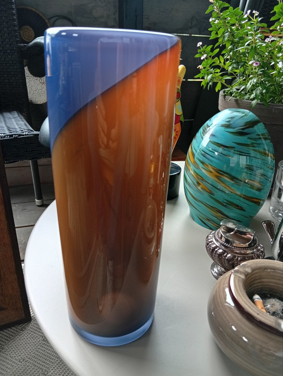 Unieke glazen vaas met kleurverloop - Artiko 2000, Antiek en Kunst, Ophalen of Verzenden