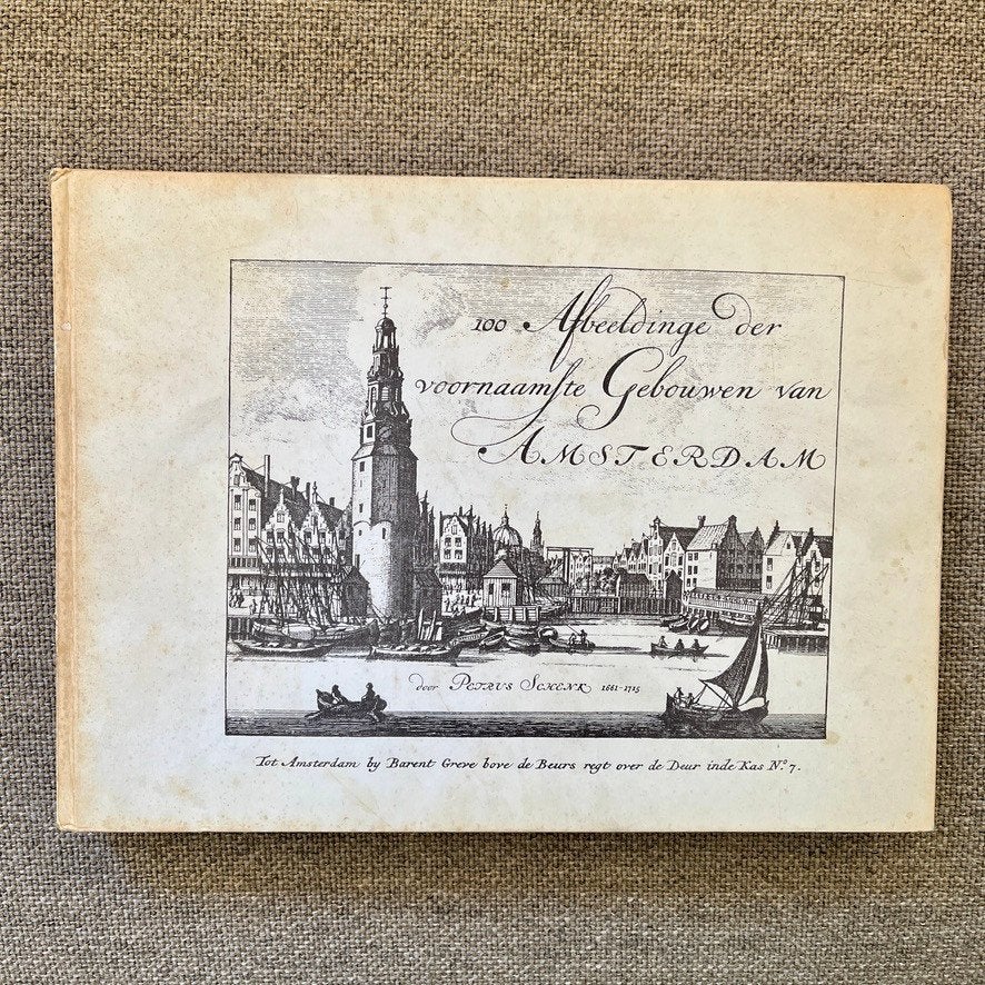Antiek boek met 100 gravures van Amsterdam, Ophalen of Verzenden, Gelezen