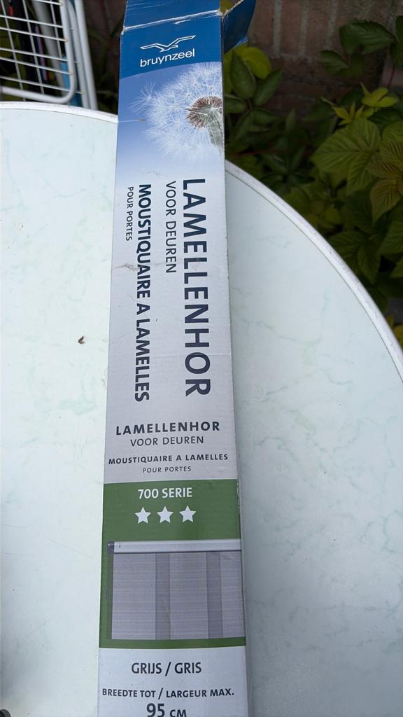 Bruynzeel Lamellenhor voor Deuren - Grijs (Gebruikt), Doe-het-zelf en Verbouw, Deuren en Horren, Kunststof, Gebruikt, 80 tot 100 cm