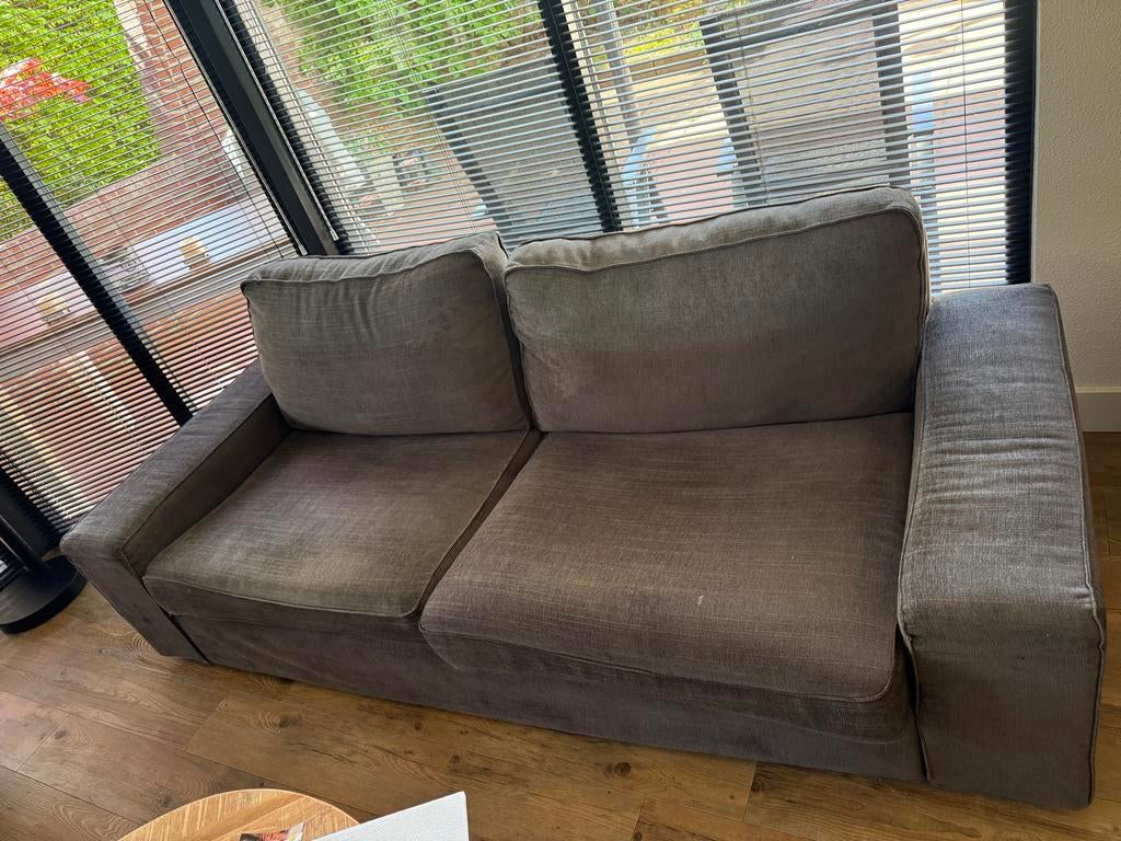 Comfortabele 2-zitsbank - Grijs - L225xD90xH80/50 cm, Ophalen, Gebruikt, Tweepersoons, 75 tot 100 cm