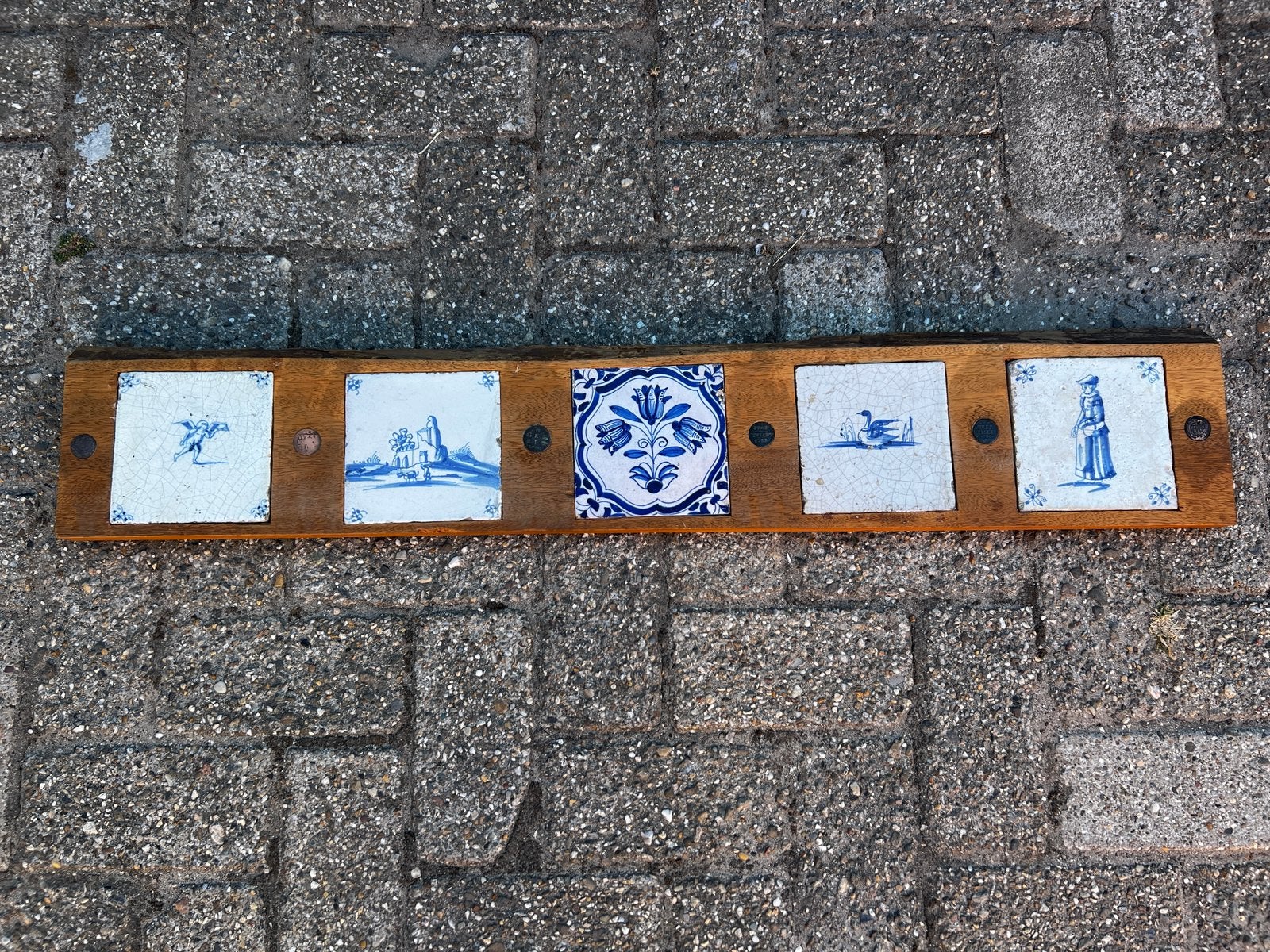 Tableau met Delfts blauwe tegels., Antiek en Kunst, Antiek | Wandborden en Tegels, Ophalen of Verzenden