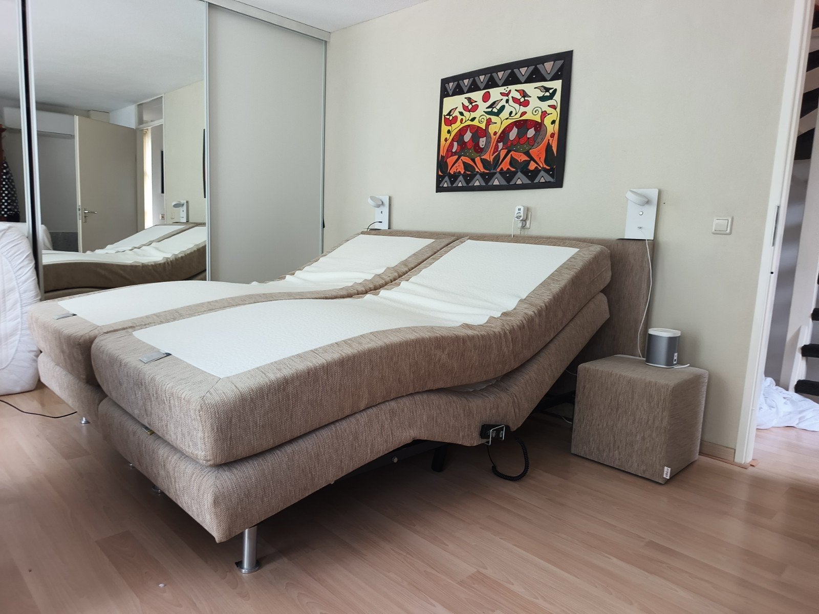 Verstelbaar Tweepersoons Boxspringbed - Ubica, Ophalen, Tweepersoons, 160 cm, Verstelbaar