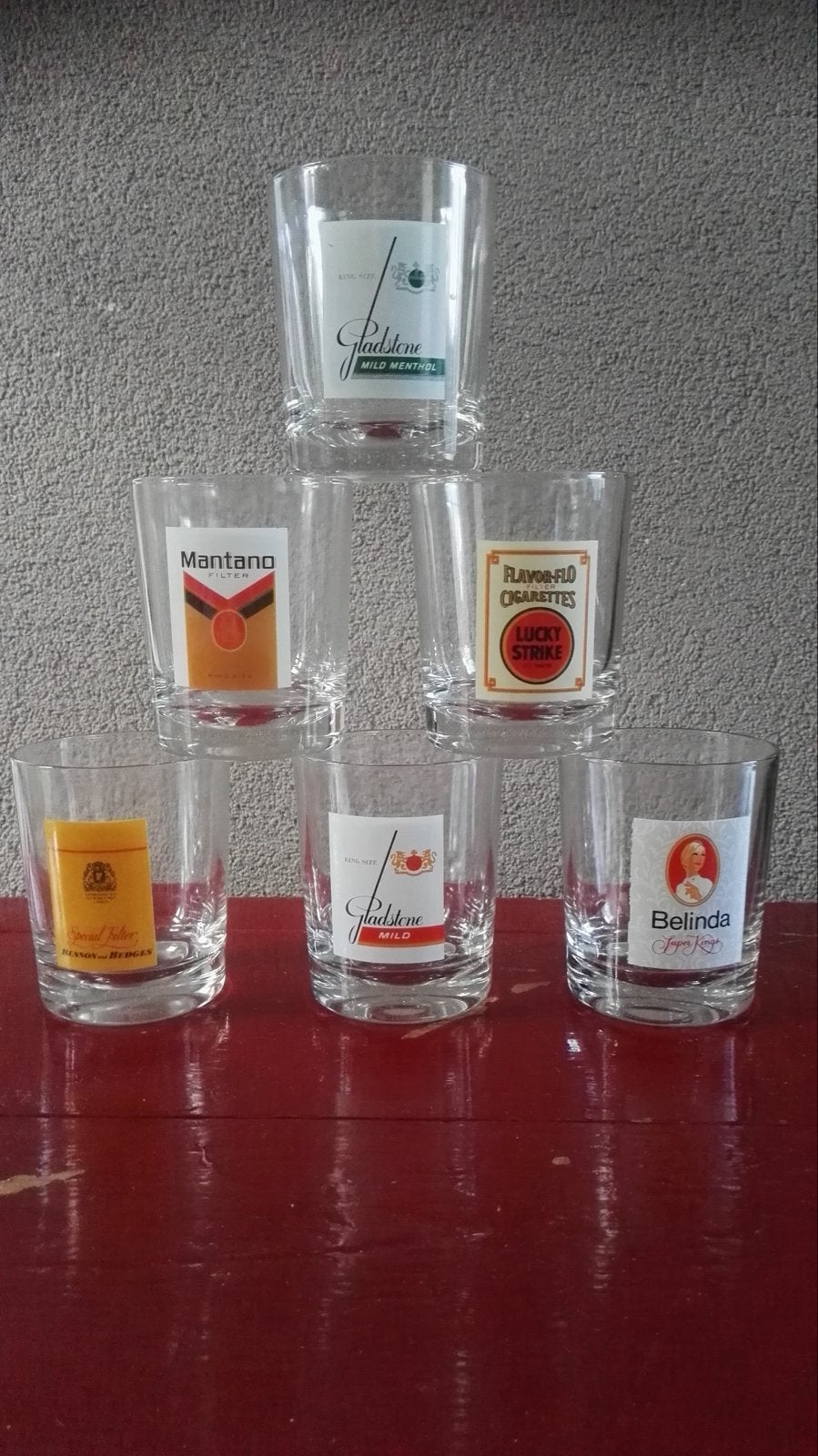 Set van 6 Nieuwe Vintage Sigarettenglazen, Ophalen of Verzenden, Nieuw
