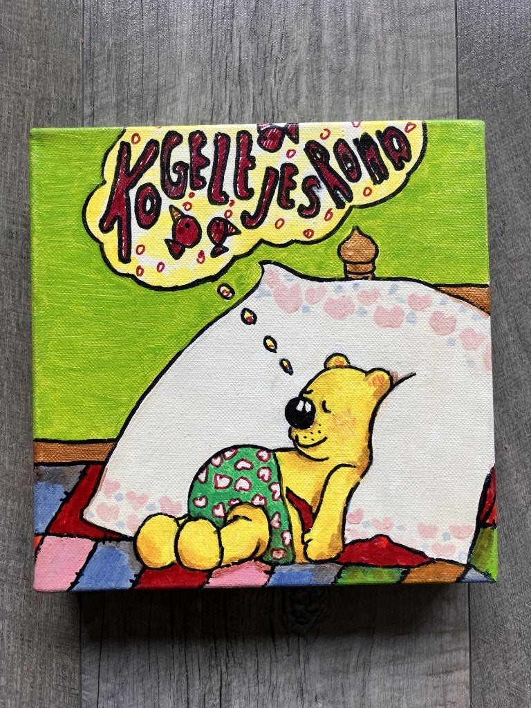Canvas afbeelding 'kogeltjesrond' (20 x 20 x 3 cm), Ophalen of Verzenden, Zo goed als nieuw, Wanddecoratie