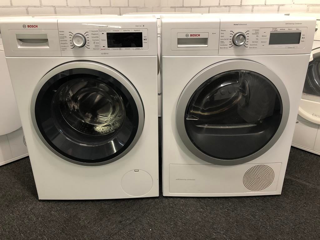 €629 A+++ 8kg SET wasmachine +warmtepomp droger Bosch Serie8, Ophalen, Minder dan 85 cm, 8 tot 10 kg, Kort programma
