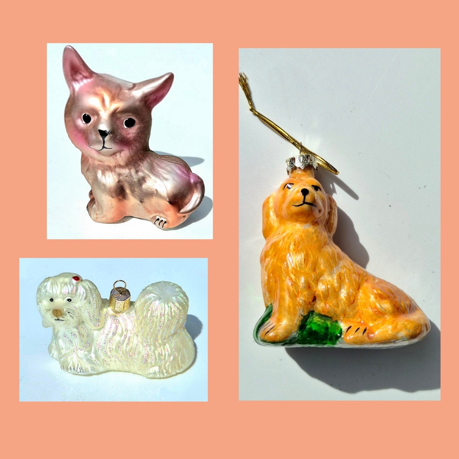 3 kerstbal hondjes versiering chihuahua Maltezer retriever, Diversen, Ophalen of Verzenden, Nieuw
