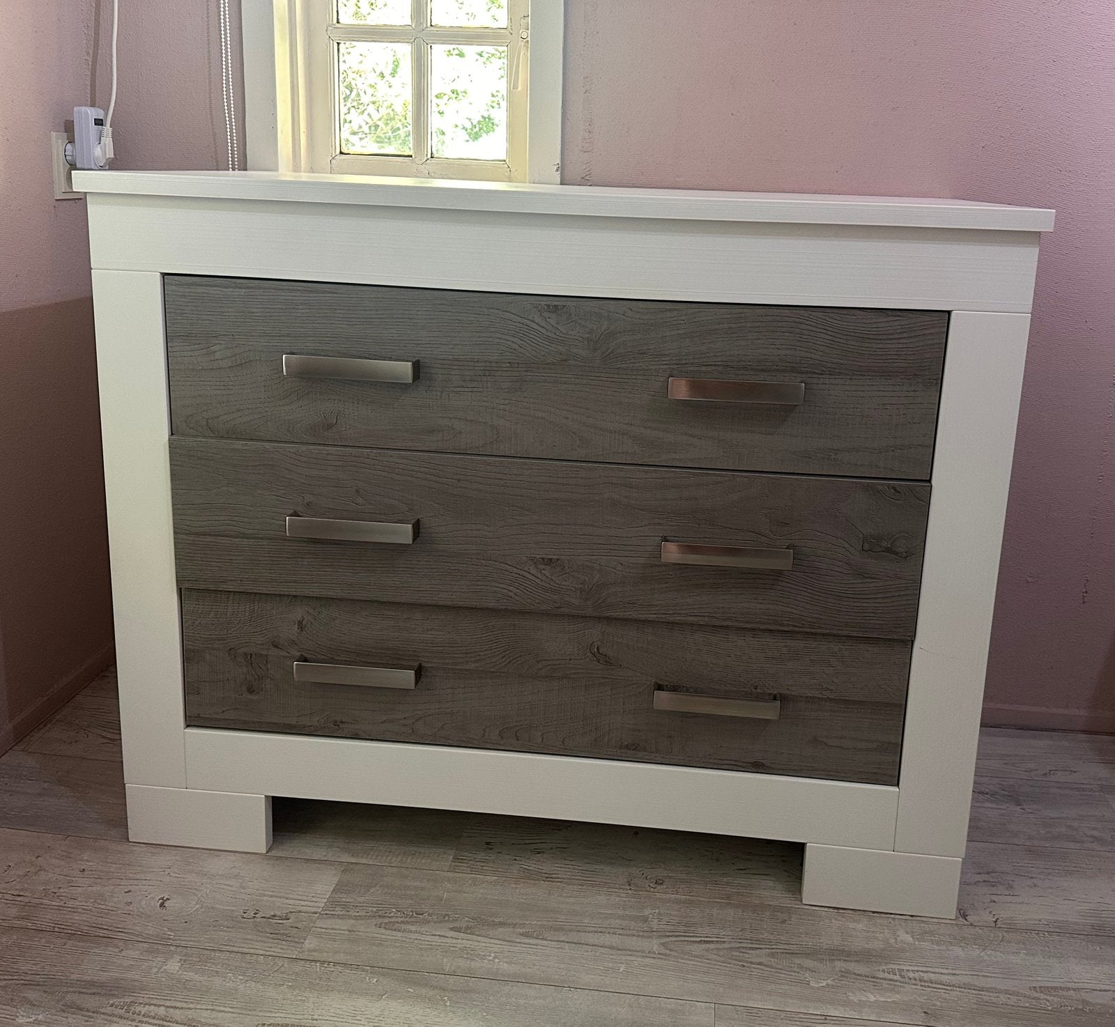Commode van The Wood Factory 3 lades, uitstekende staat, Ophalen, 50 tot 70 cm, 90 tot 105 cm, 100 cm of meer