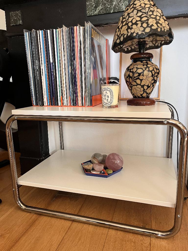 Ikea Baggboda bijzettafel wit, Overige materialen, 55 tot 75 cm, Zo goed als nieuw, Rechthoekig