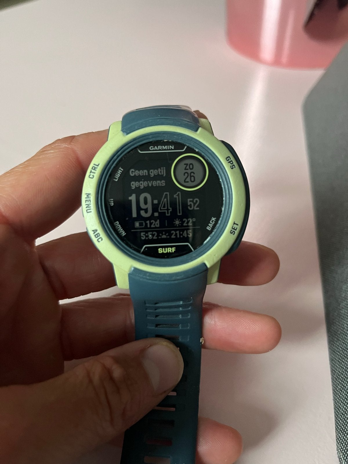 Garmin Instinct 2 Surf Edition, Sieraden, Tassen en Uiterlijk, Sporthorloges, Gebruikt, Android, Groen, Afstand, Waterdicht, Ophalen of Verzenden