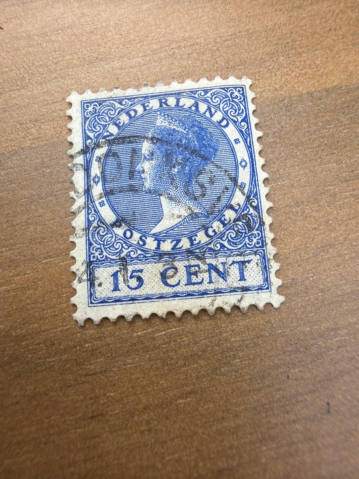 Nederlandse postzegel 15 cent Koningin Wilhelmina, Postzegels en Munten, Ophalen of Verzenden, T/m 1940, Gestempeld