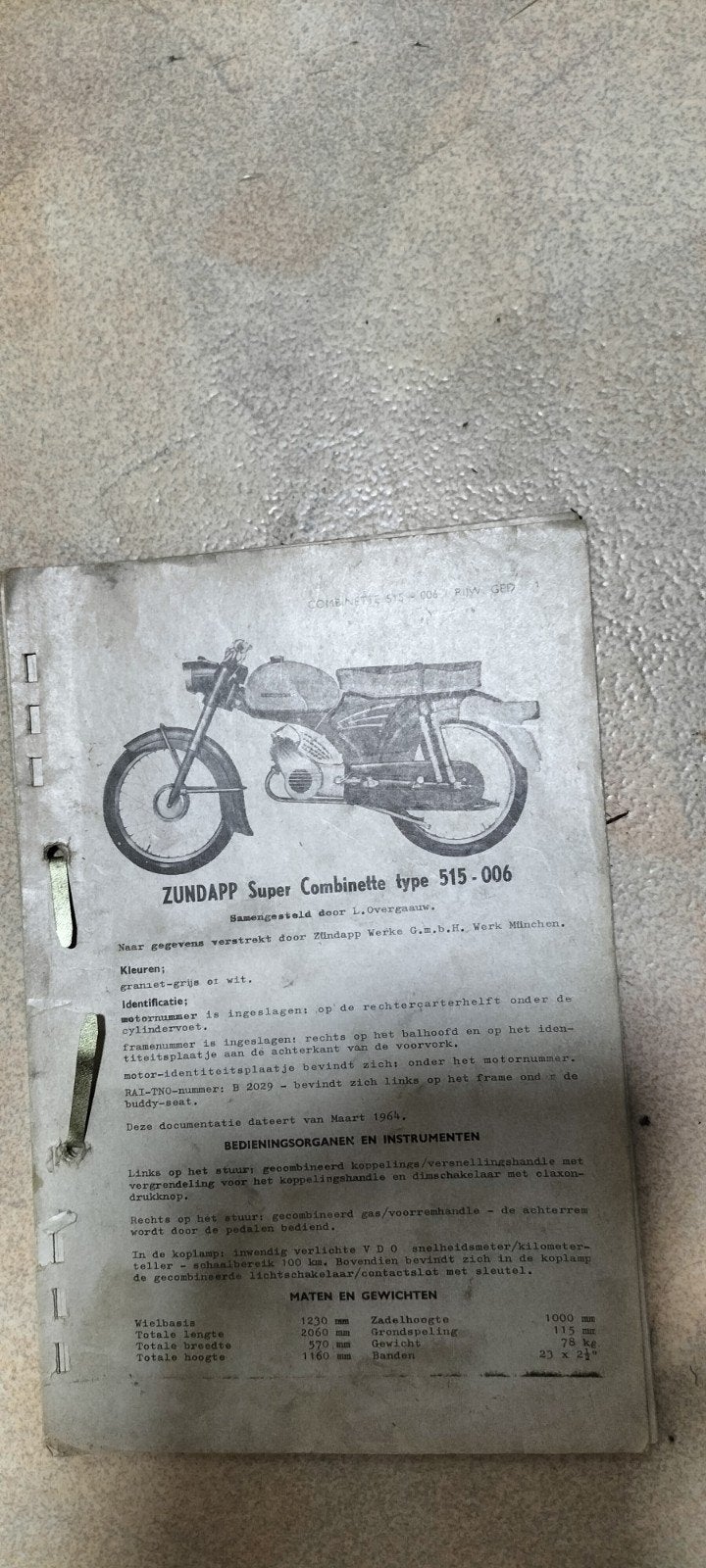 Zündapp 515 werkplaats- en reparatieboekje (zonder kaft), Ophalen of Verzenden, Overige typen