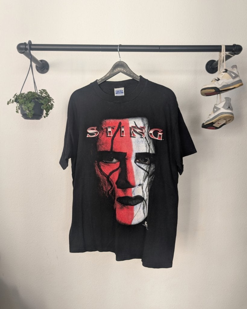 1998 Sting T-Shirt — Large | Vintage WCW nWo Wrestling Tee, Maat 52/54 (L), Tultex, Tultex, Ophalen of Verzenden