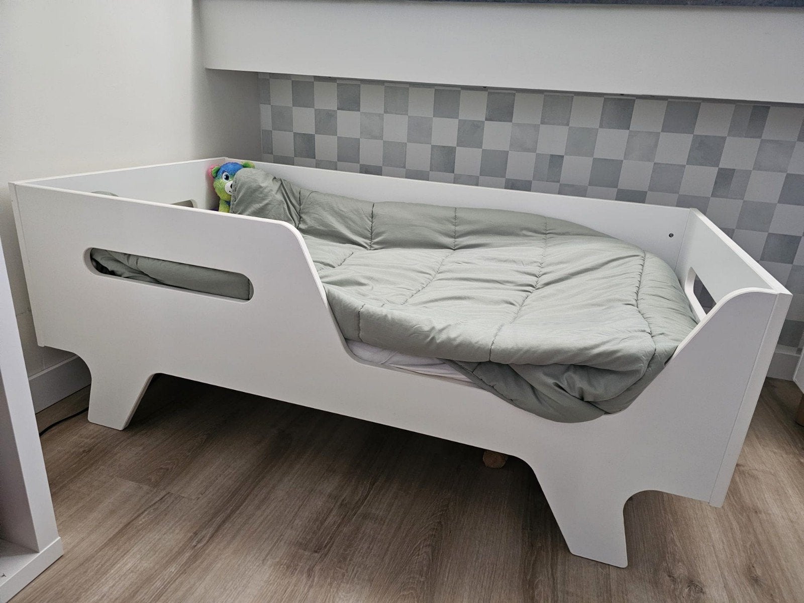 Petit Amélie Colombe peuterbed wit 70x140 cm incl. matras, Ophalen, 140 tot 160 cm, 70 tot 85 cm, Lattenbodem