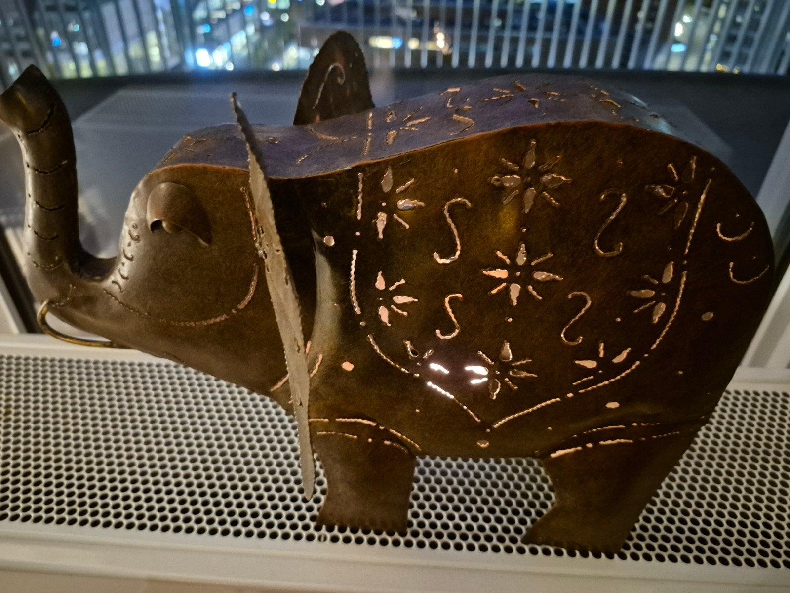 Metalen olifant theelichthouder - Oosters/Vintage stijl, Ophalen, Gebruikt, Oosters, Metaal