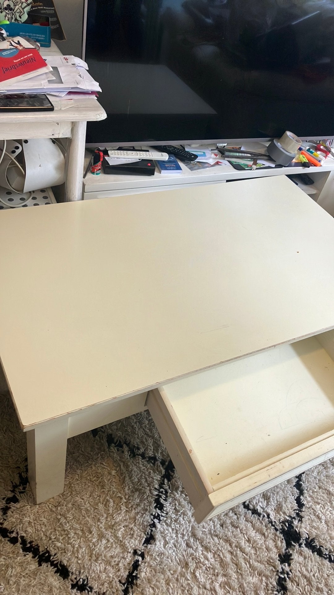 Tafel woontafel afmeting 70cm lengte breedte 110cm, Ophalen, Zo goed als nieuw