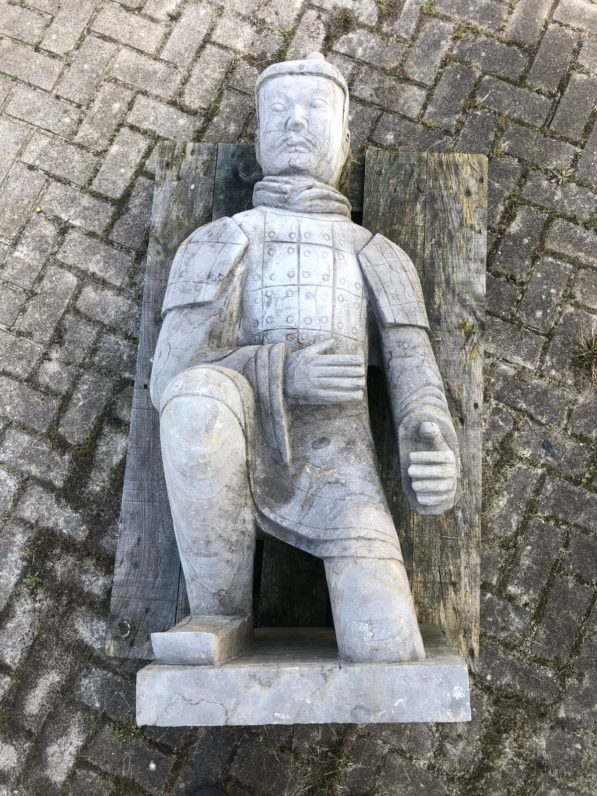 Prachtige natuurstenen chinese wachter ca 150 cm hoog, Ophalen, Steen, Overige typen
