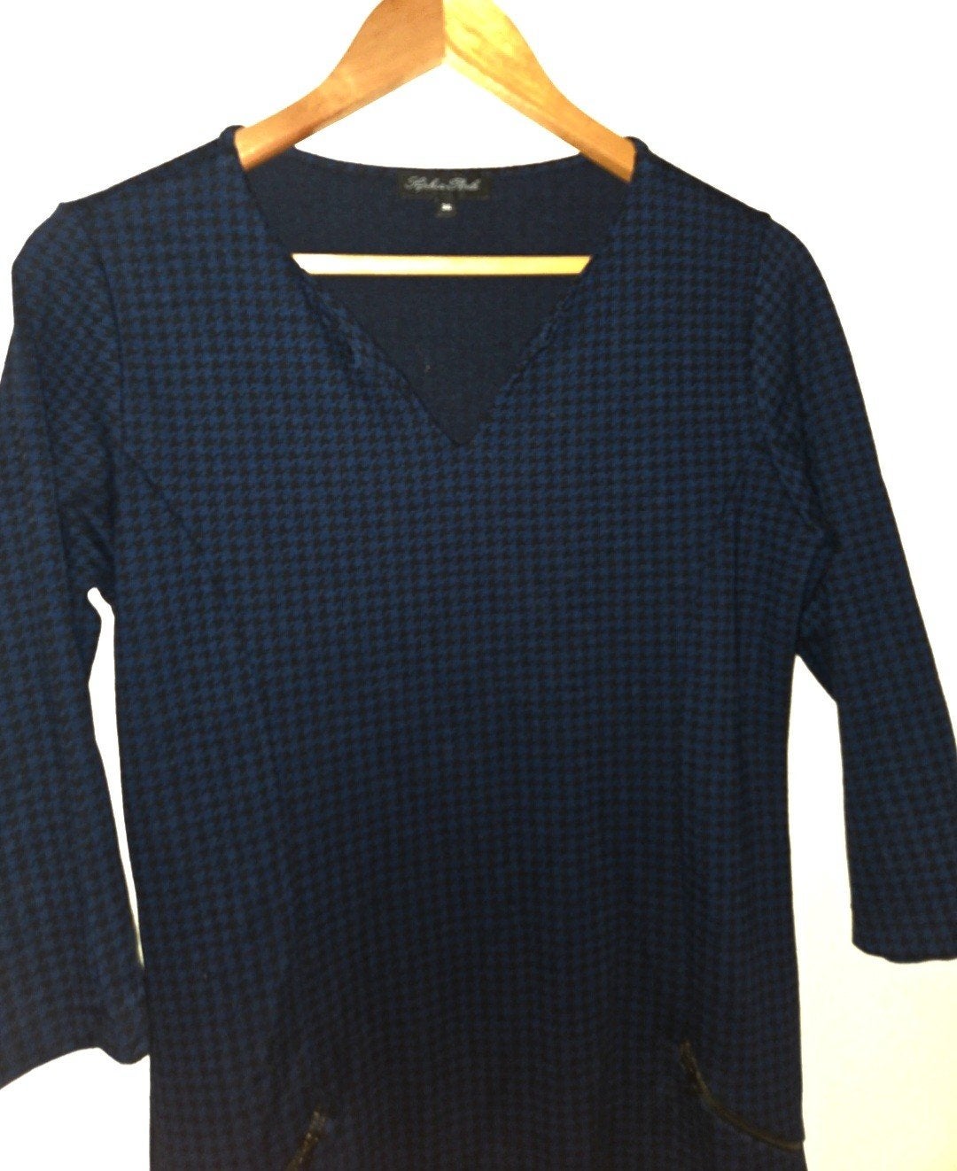 Perla Nera Geblokte Jurk Blauw Zwart Maat S, Perla Nera, Blauw, Ophalen of Verzenden, Maat 36 (S)