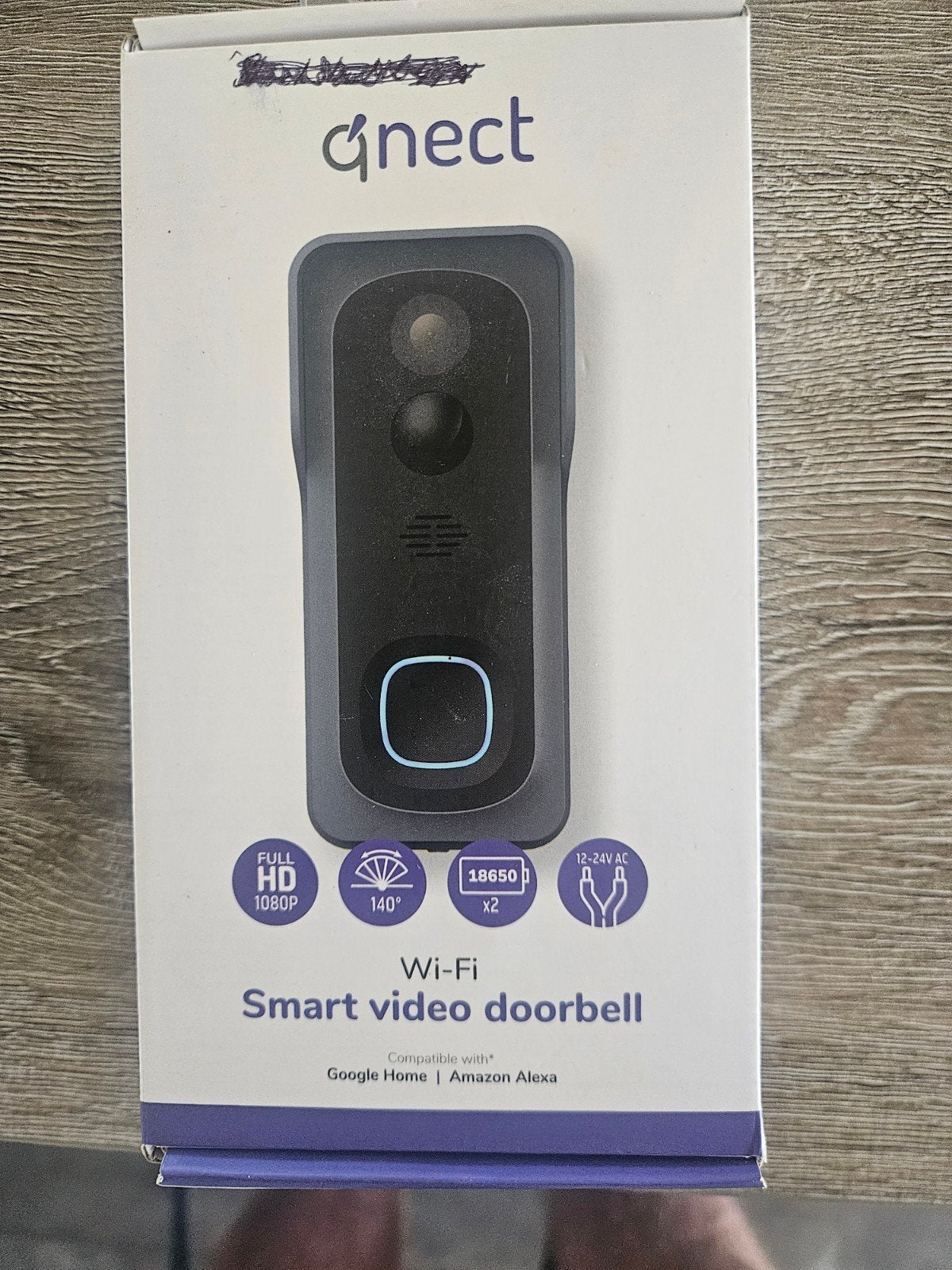 Qnect Smart Video Deurbel - Full HD, Wi-Fi, Google Home, Ophalen of Verzenden, Zo goed als nieuw, Buitencamera