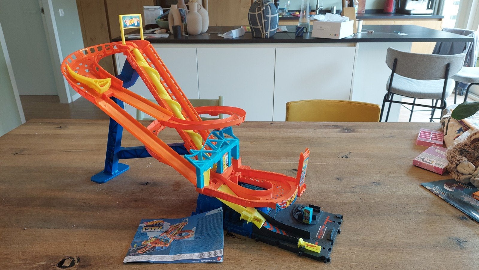 Hot Wheels Racebaan city Roller coaster, Ophalen, Racebaan, Zo goed als nieuw, Met looping