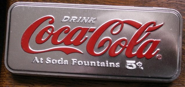 Coca Cola blik met tekst drink Coca-Cola at soda foundations, Ophalen of Verzenden, Nieuw