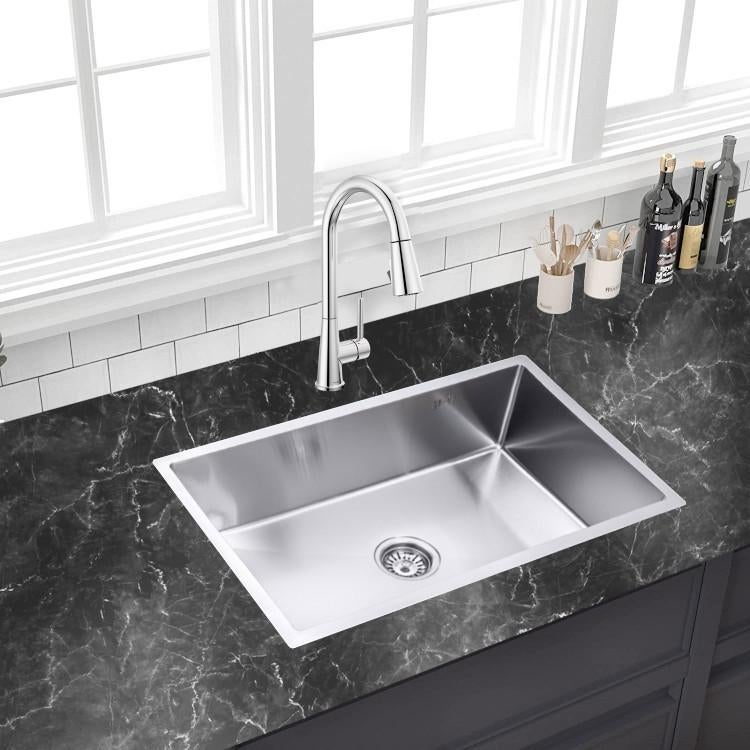 Spoelbak | 74x44x20cm | Gootsteen | Wasbak | Zilver | RVS, Overige kleuren, 25 tot 50 cm, Nieuw, Lendo Online