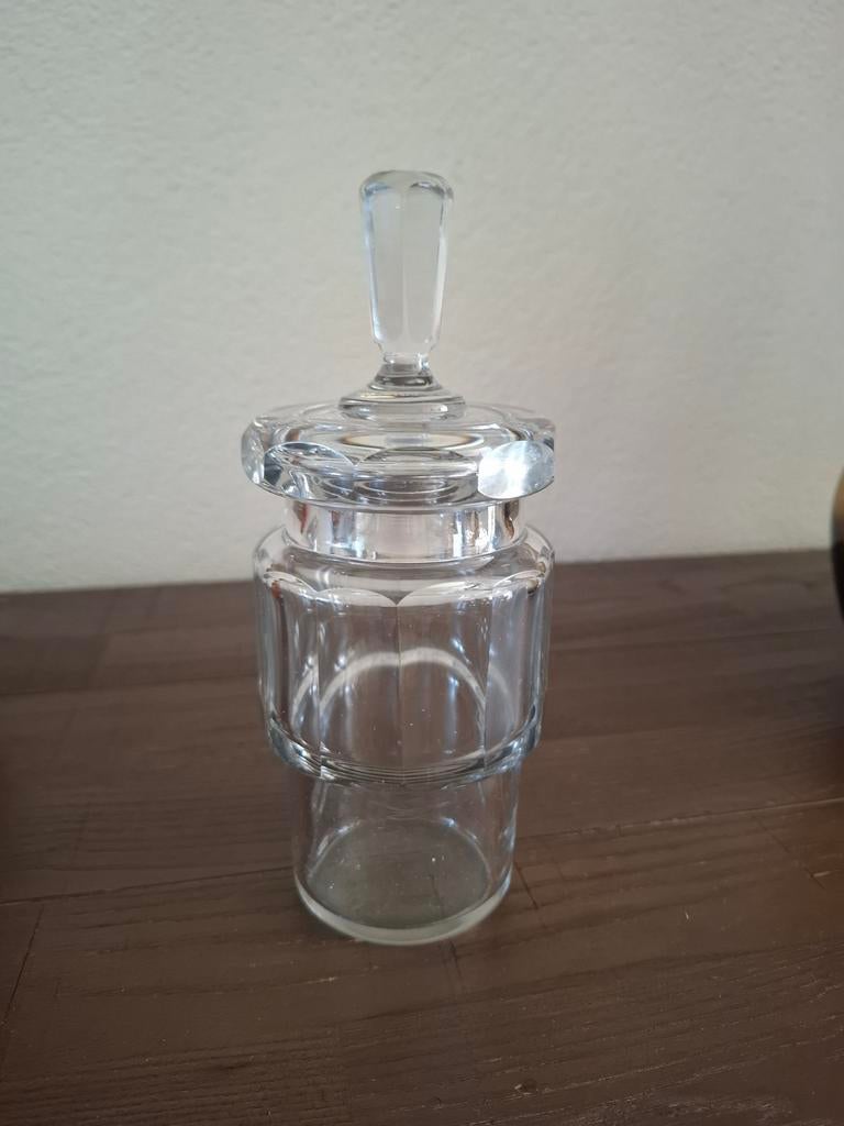 Vintage glazen pot met deksel - menage, Ophalen