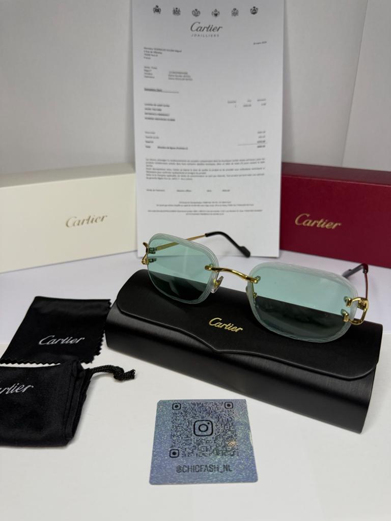 Cartier zonnebril Diamond cut C Decor, Ophalen of Verzenden, Zo goed als nieuw, Overige merken