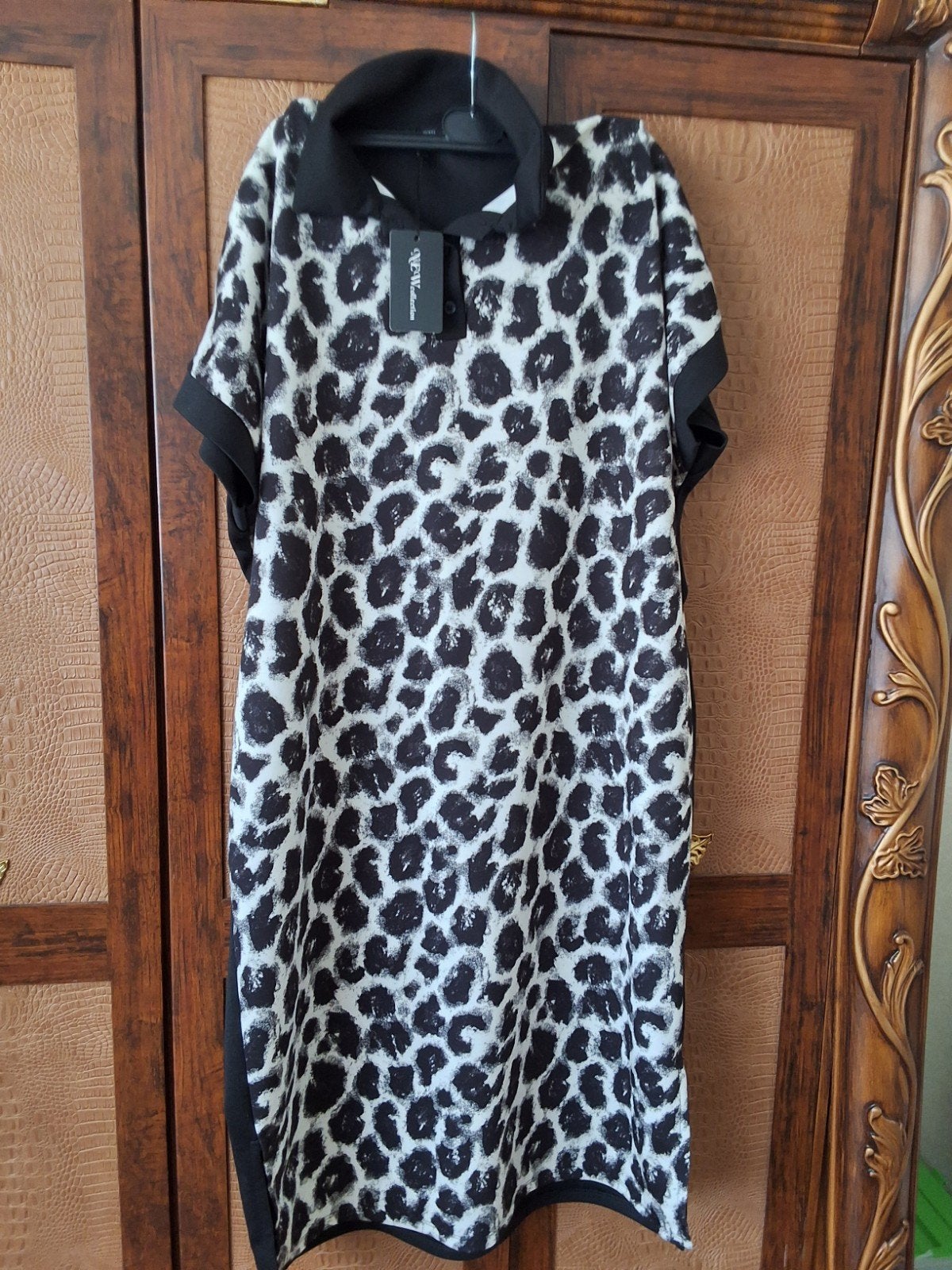 Nieuw Luipaardprint jurk met zwarte achter kant, Kleding | Dames, Grote Maten, Ophalen, Nieuw, Zwart, Jurk