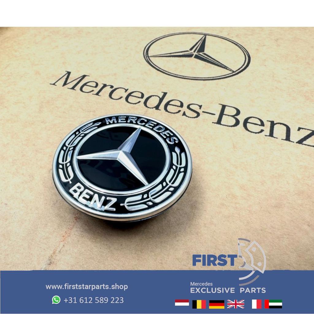 Mercedes motorkap logo embleem ZWART AMG W176 W177 W246 W247, Auto-onderdelen, Gebruikt, -, Ophalen of Verzenden, -
