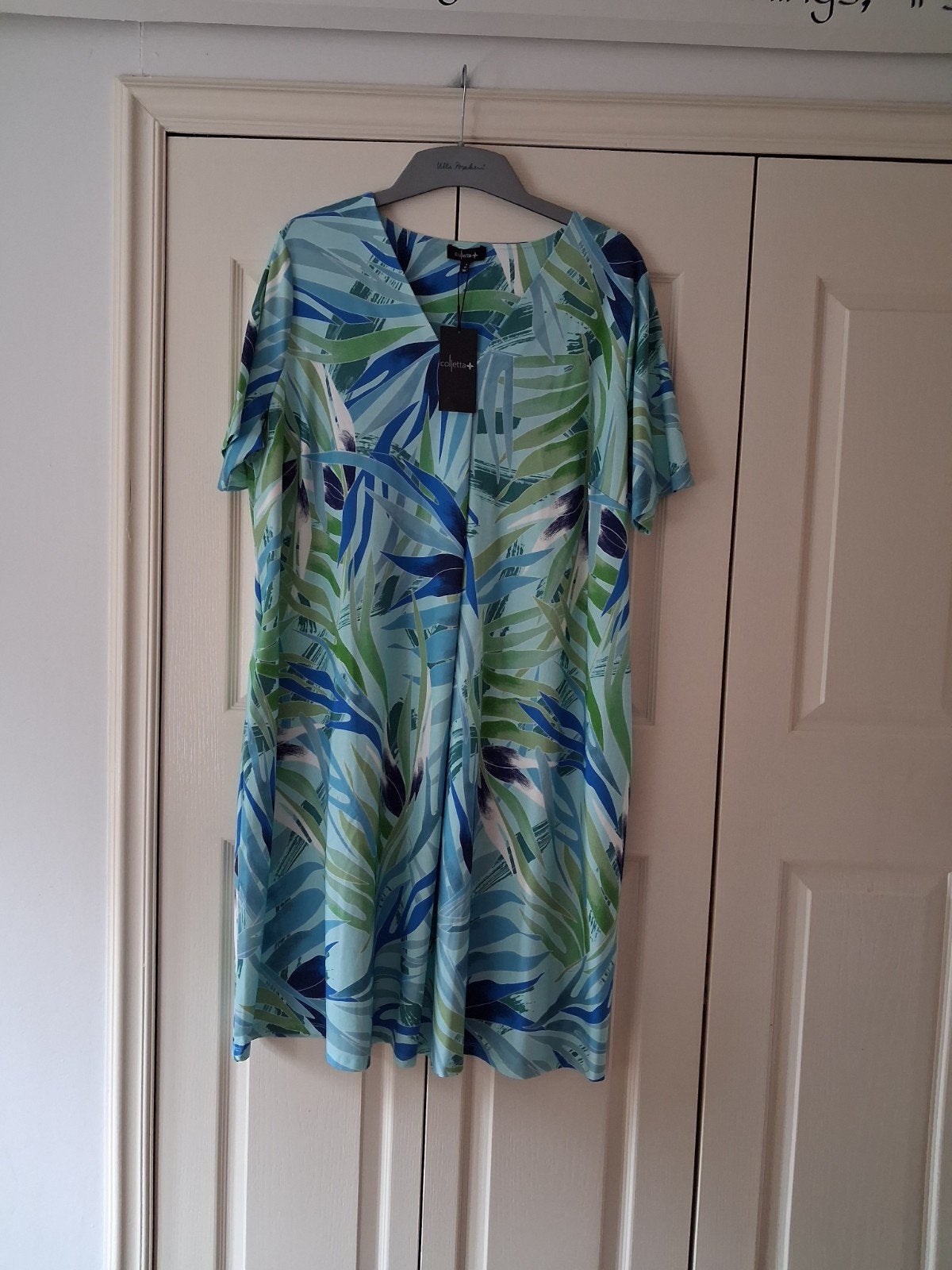 Nieuwe jurk merk colletta maat 3/52, Kleding | Dames, Grote Maten, Ophalen of Verzenden, Nieuw, Blauw, Jurk