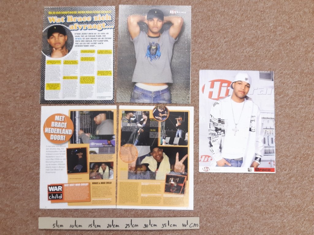Knipsels Cuttings Brace Hitkrant Poster A4 formaat, Ophalen of Verzenden, 1980 tot heden, Nederland, Knipsel(s)