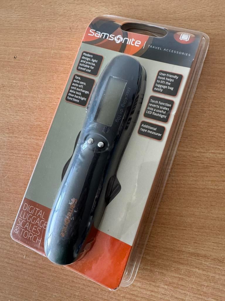 Digitale Bagage Weegschaal Samsonite met Zaklamp ( Nieuw ), Nieuw, Ophalen of Verzenden, Digitaal, 500 gram of grover