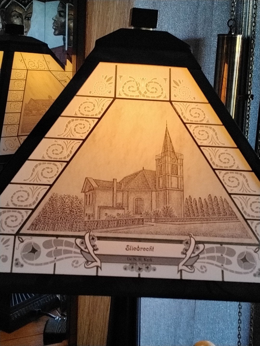 Mooie lamp met afbeeldingen van Sliedrecht, Overige merken, Gebruikt, Vintage, Ophalen