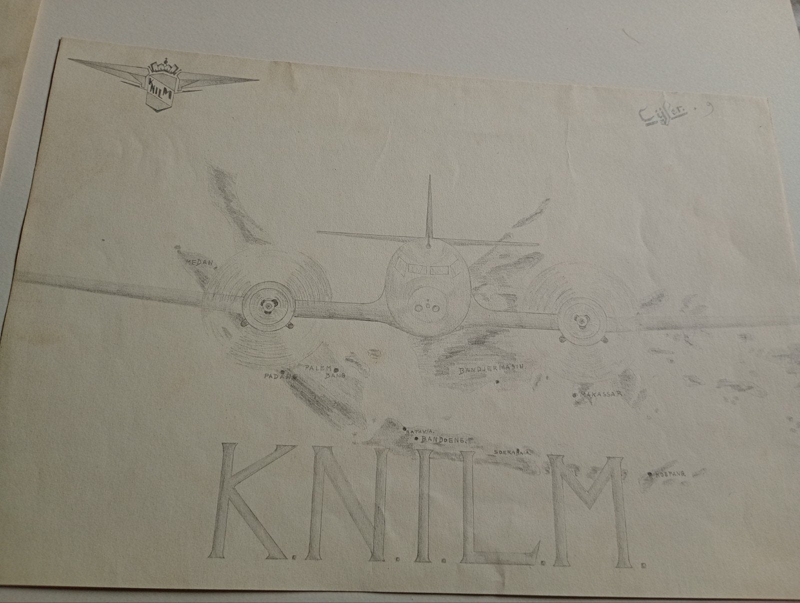 Tekening KNIL M eind jaren 30, Ophalen of Verzenden, Nederland