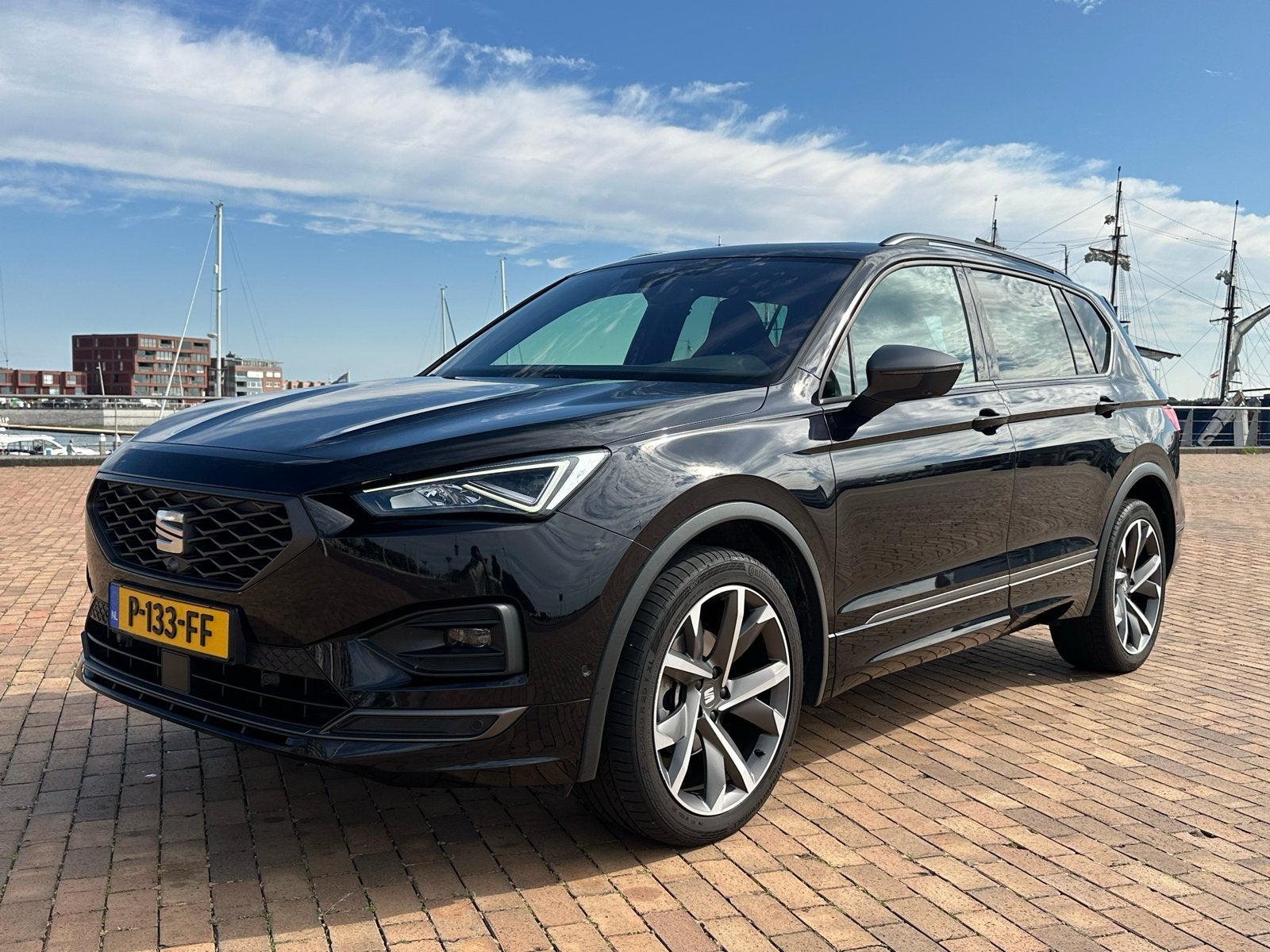 Seat Tarraco FR 1.5 TSI ‘22 | NL Auto | 7p | Pano | Automaat, Auto's, Seat, Zwart, 4 cilinders, Zwart, Origineel Nederlands