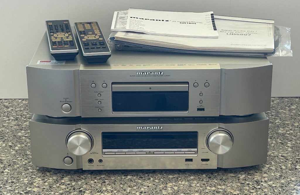 Marantz receiver NR1604 & cd Blu-ray speler UD5007 als set!, Gebruikt, Minder dan 60 watt, Ophalen, Marantz