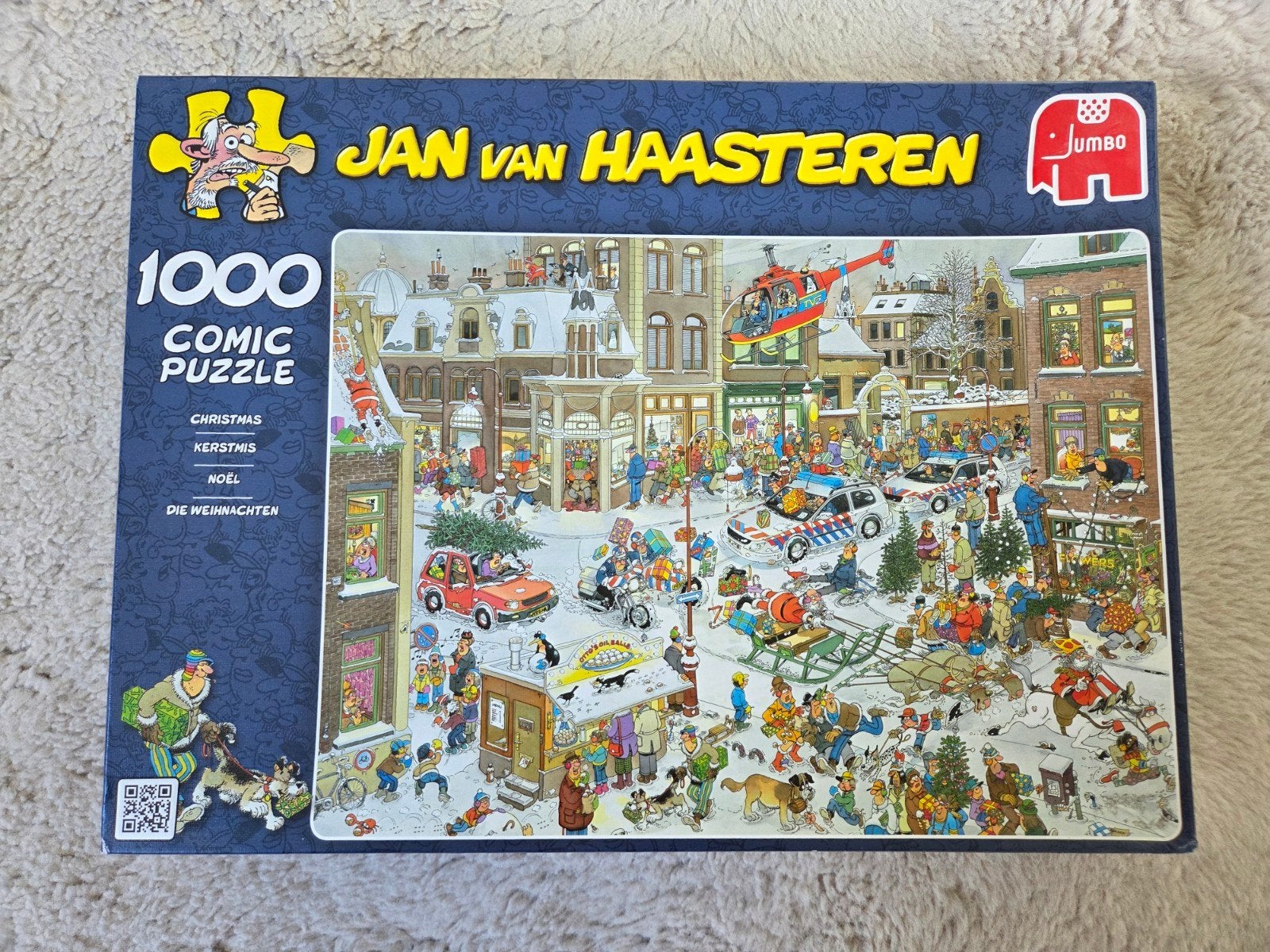 Jan van Haasteren puzzel, Kerstmis 1000 st, Ophalen, 500 t/m 1500 stukjes, Zo goed als nieuw, Legpuzzel
