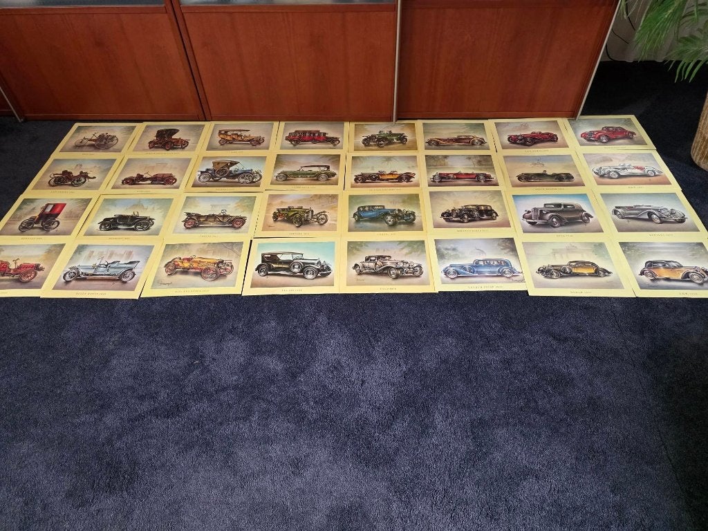 Oldtimer posters deel 2   32x    37x30, Ophalen of Verzenden, Auto's